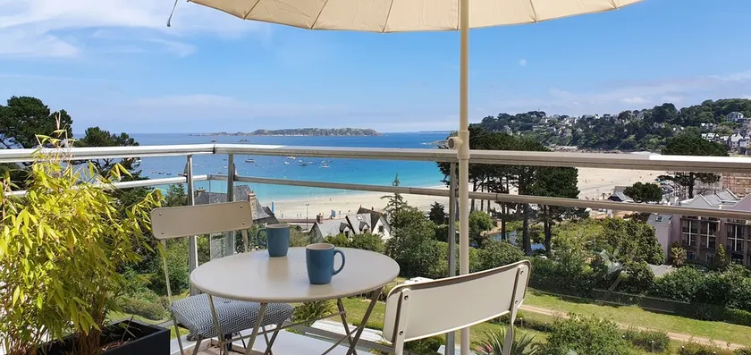 Perros, full sea view, renovated studio facing Trestraou beach - Image 1