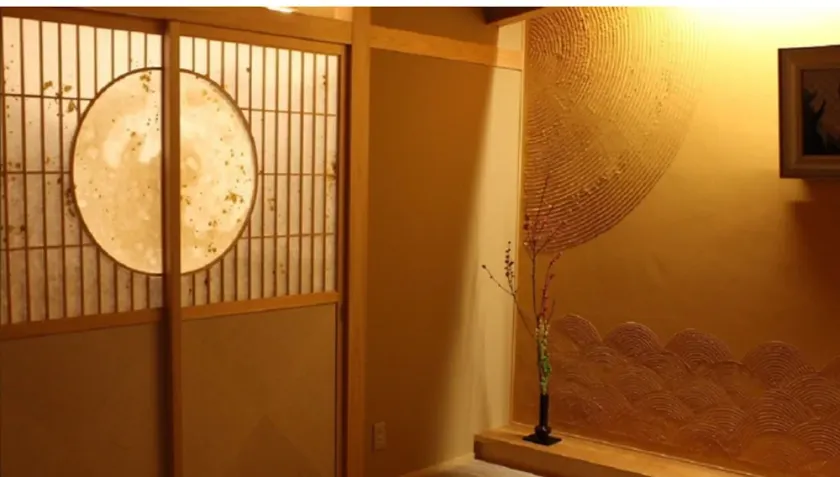 Moon and Wa colored by traditional Japanese p / Kurobe Toyama - Image 1