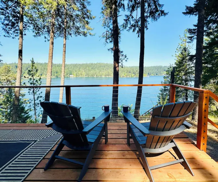 All day sun! Lakefront A-Frame cabin, private dock, sunset views, pet friendly. - Image 1