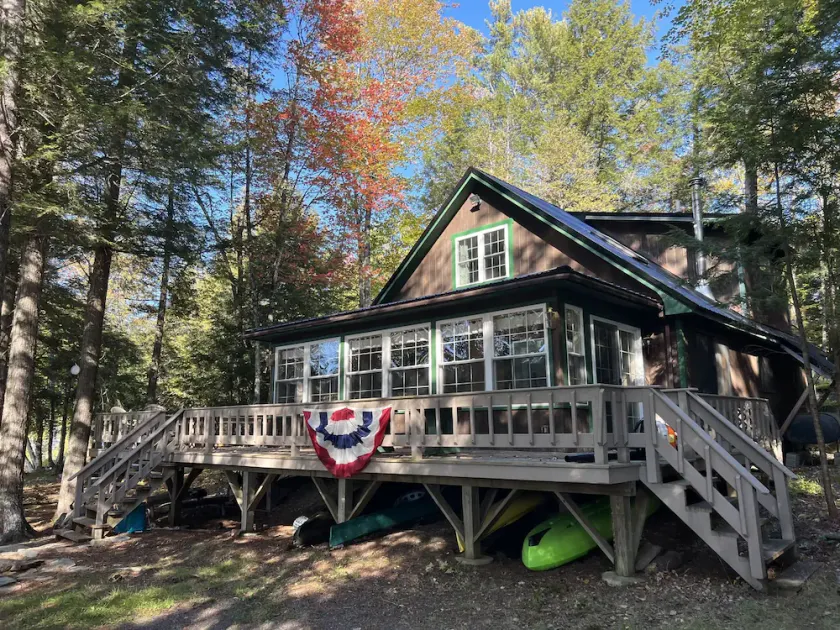 Cozy  Sebec Lake front cabin with dock and fire pit - Image 1