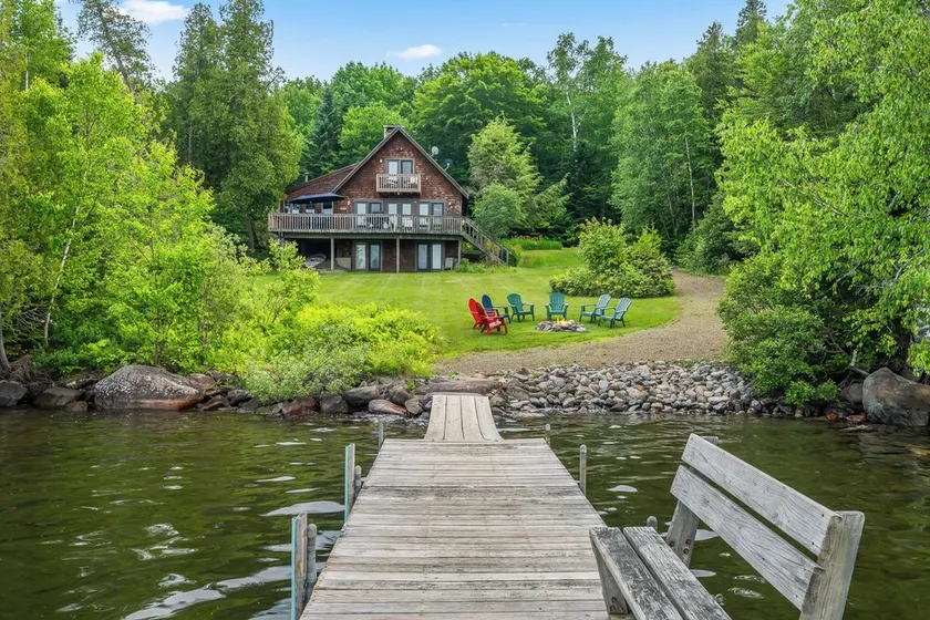 Stone - This Rangeley Lake home has a very level entry to the water with a huge deck! - Image 1