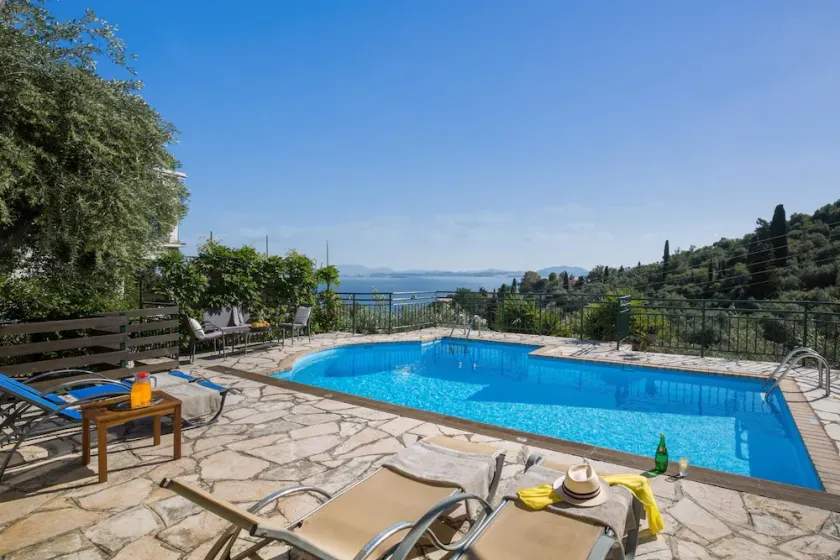 Appealing 2 Bedroom Villa, A/C, Private Pool, Panoramic Sea Views - In Nissaki, just 450m to Beach! - Image 1