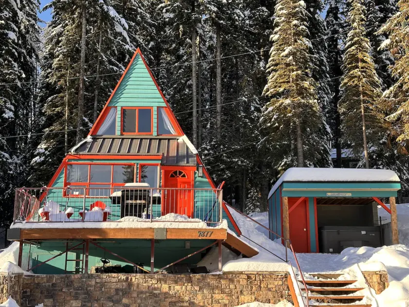 Slope-Side Bliss: A-Frame Haven with Private Hot Tub (Sleeps 7) - Image 1