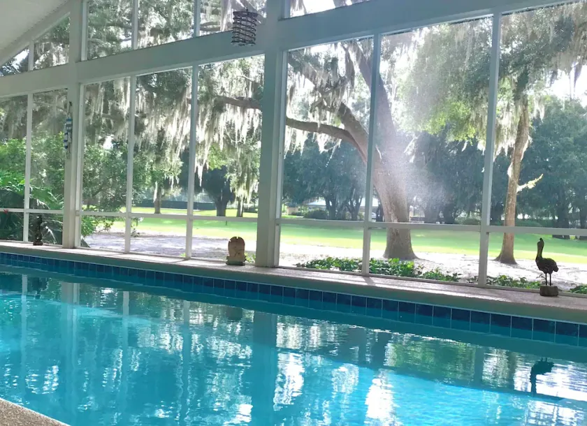 Storslået golfbane udsigt fra den private opvarmede pool. - Image 1