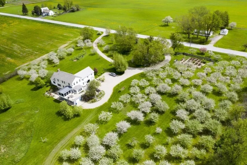 360 ° Bergblick vom Bio-Apfelgarten in der Nähe von Middlebury, Vermont - Image 1