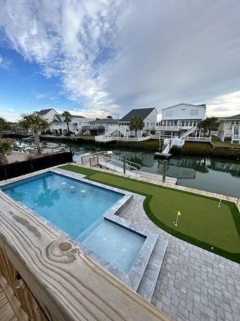 New Pool + Putting Green, Walk to Beach, Waterfront Home in Cherry Grove! - Image 1