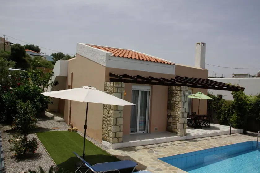 Family Villa Rousa in Rethymno with Pool, BBQ and Kids Area - Image 1
