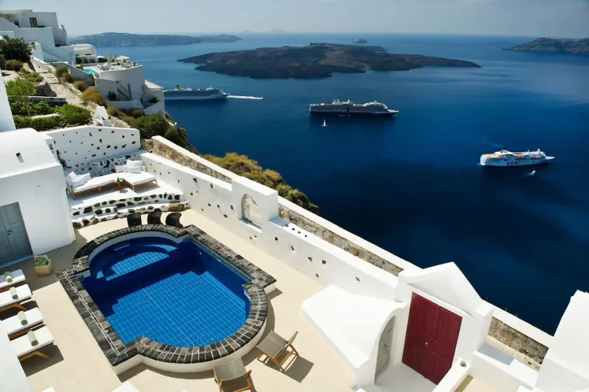 Un Beautifull privée villa sur la falaise de la Caldera Dans Firostefani, Santorin - Image 1