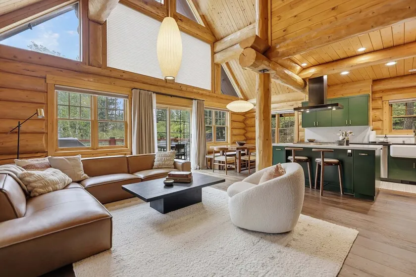 Log Cabin With Shou Sugi Ban Fireplace - Vh401 4 Bedroom Home - Image 1