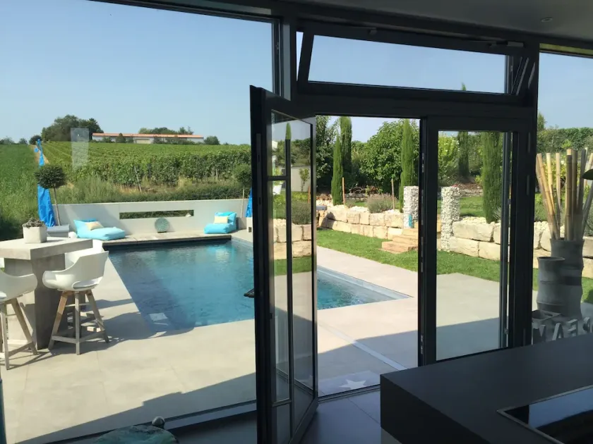 Poolvilla mit separatem Whirlpool  in Weinberglage und Blick in die Rheinebene - Image 1