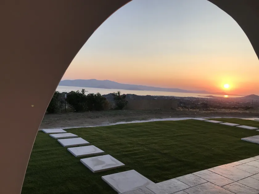 The apartment has a terrace with a panoramic view of the Aegean Sea and Paros. - Image 1