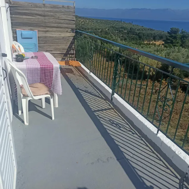 Apartment above Peroulia beach near Koroni - taverna in front of the house - Image 1