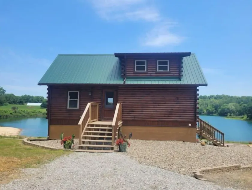 Private Lakefront Cabin with Hot Tub, Beach and Room for 10 - Image 1