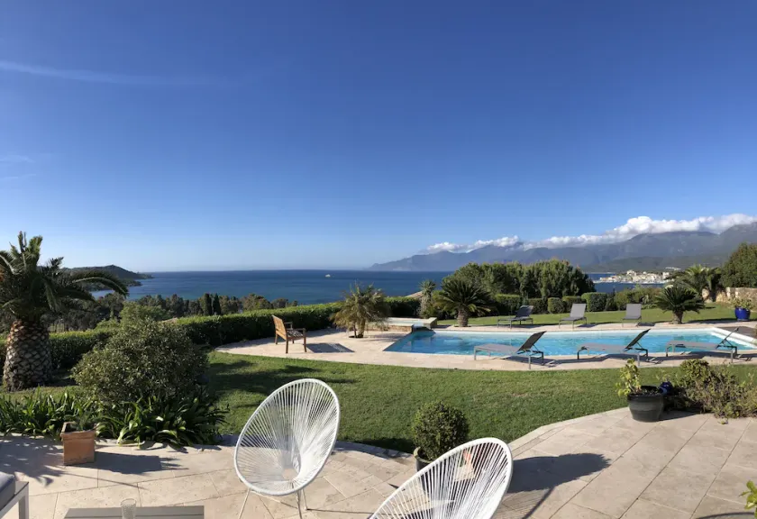 PANORAMIC VIEW over the Gulf of Saint-Florent with heated swimming pool - Image 1