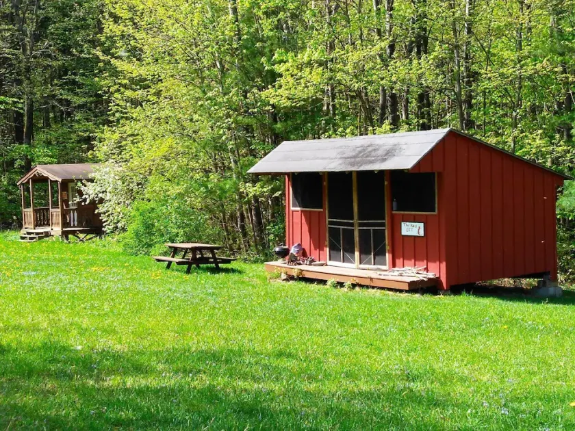 Red Eft Rustic Camping Cabin at Camp Earth Connection - Image 1