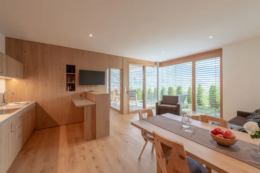 Moosbichlerhof new chalet 55 sqm, panoramic view, pool near Merano, Merano Card. - Image 1