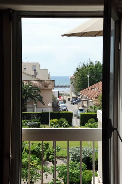 Appartement climatisé, garage, grande terrasse vue mer/jardin, plage à 50m - Image 1