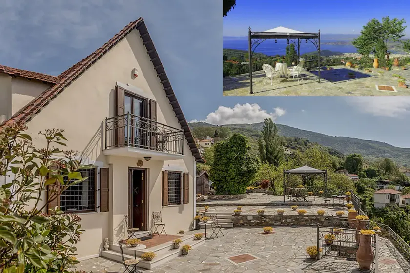 Chalet Orfeas -Portaria |  magic View, Garden 1000m2 , jacuzzi  - Image 1