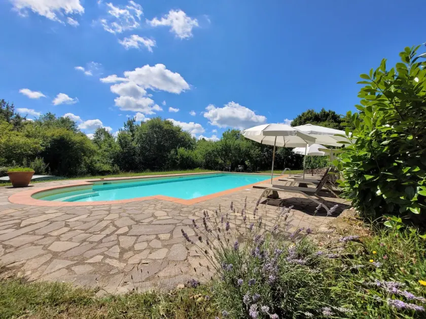 Independent holiday house surrounded by a wide fenced garden  with pool , located in the Tuscan coun - Image 1