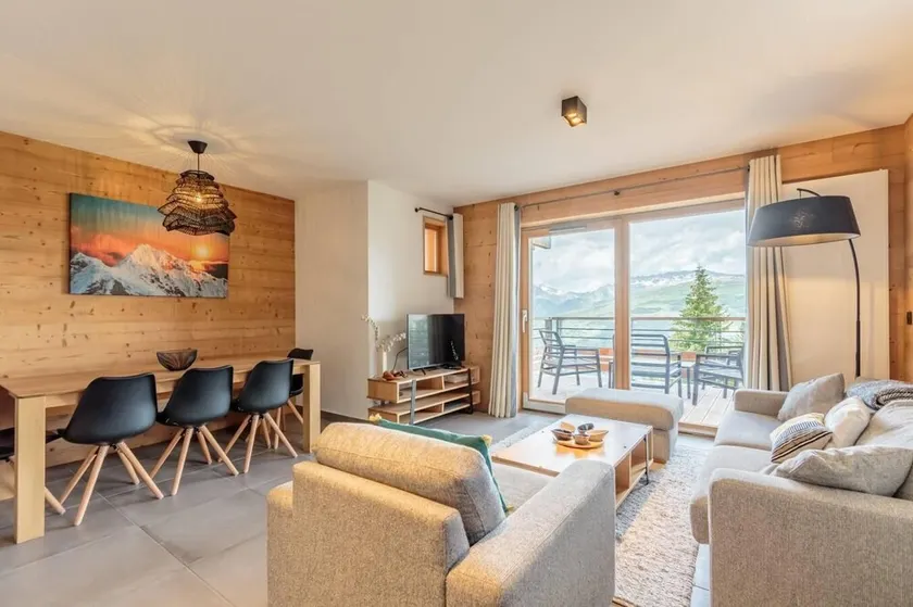 100m from ski slopes, 3rd floor, view valley, fitness, sauna, hammam, terrace, balcony, parking, tv - Image 1
