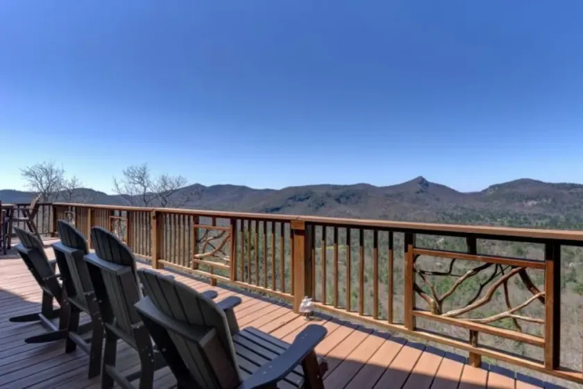 Gulv til loft Vinduer overser skorstenens top, Bald Rock, Sheepcliff og Whiteside Mountains - Image 1
