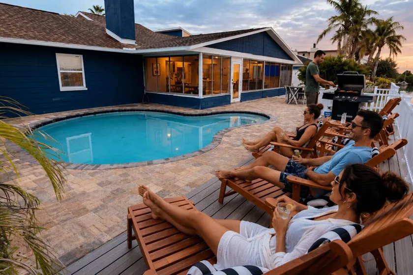 Waterfront Home, 5 bedrooms, Heated Pool, Sunsets! - Image 1