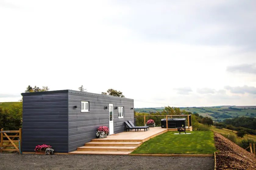 Cwm Heulog -  Cabin with Hot Tub Sleeping 4, Pet Friendly - Image 1