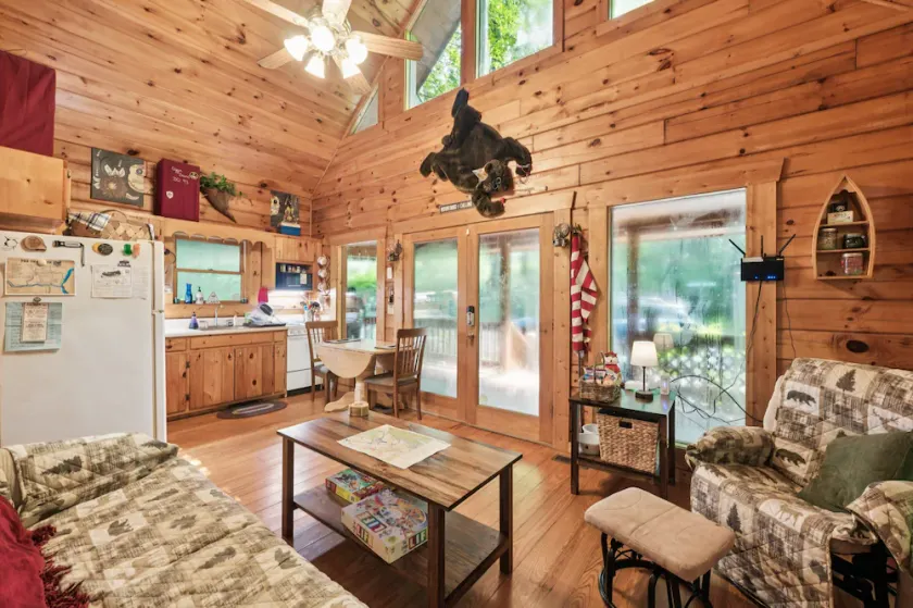 Cozy Creekside Cabin With Wraparound Porch 1 Bedroom Home - Image 1