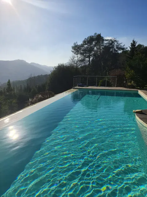 Villa with salty infinity pool and view over hills on French Riviera - Image 1