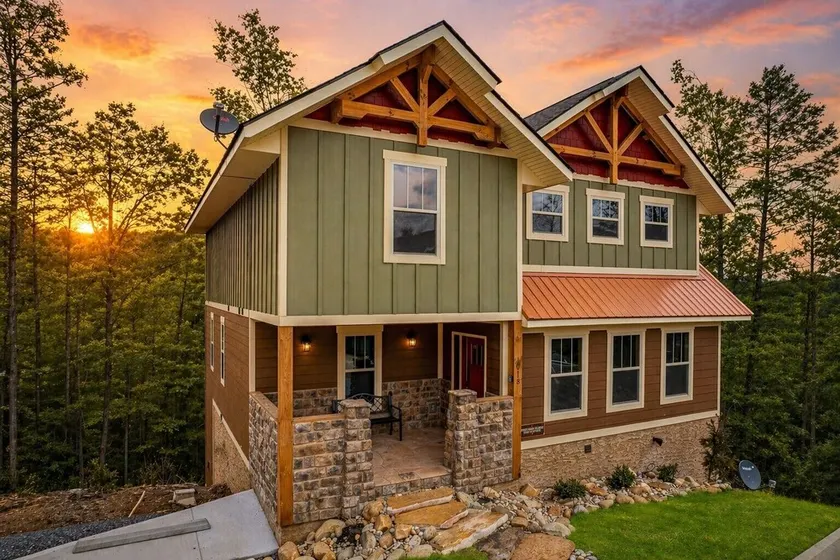 Mountain Sunrise Pool Cottage - Luxury 4BR Chalet w/ Indoor Pool, Game Room - Image 1