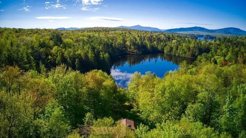 SCENIC ADIRONDACK LAKEFRONT LOG HOME,  TWO SKI MOUNTAINS, SNOWMOBILE TRAILS - Image 1