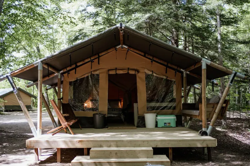 Safari Tent Site 10 |  1 Queen Bed & 1 Bunk Bed | Woods View - Image 1