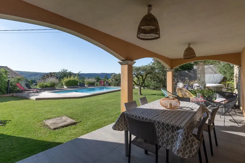 Holiday Home \"Coeur d'Ardèche, Spacious & Pleasant\" with Panoramic View, Private Pool & Jacuzzi - Image 1