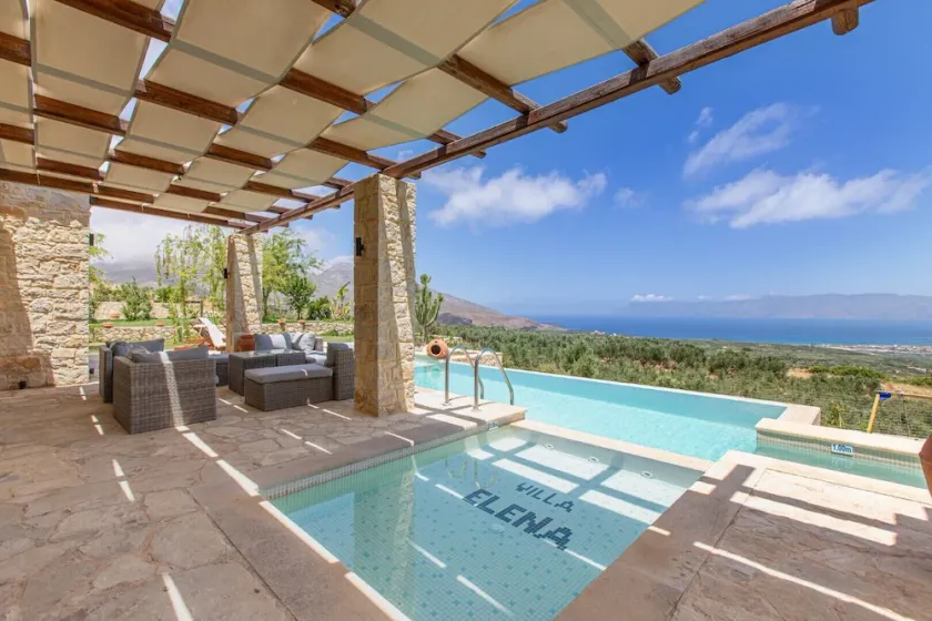 Piscine chauffée + hydro-massage ★ Vue mer ★ Près de Falasarna - Image 1