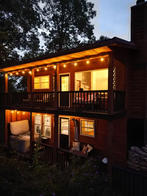 Exquisite views of Shawnee National Forest seen from a private, covered hot tub. - Image 1