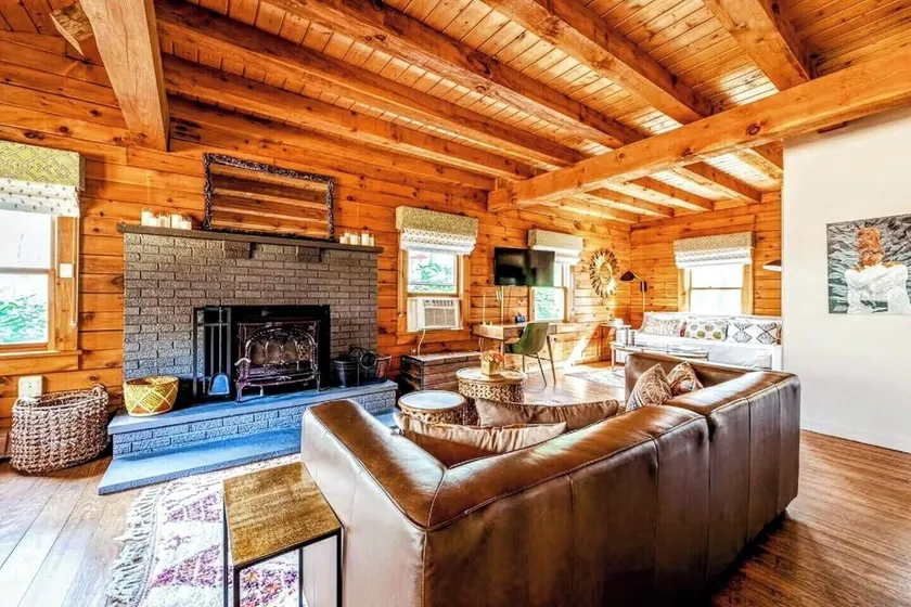 Private, Modern, Pet-Friendly Log Cabin Getaway on 6 Acres, - Image 1