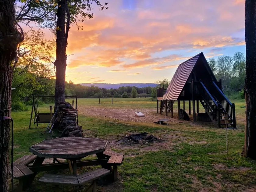 Camp under Blue Ridge Mtn sky river A Frame Cabin - Image 1