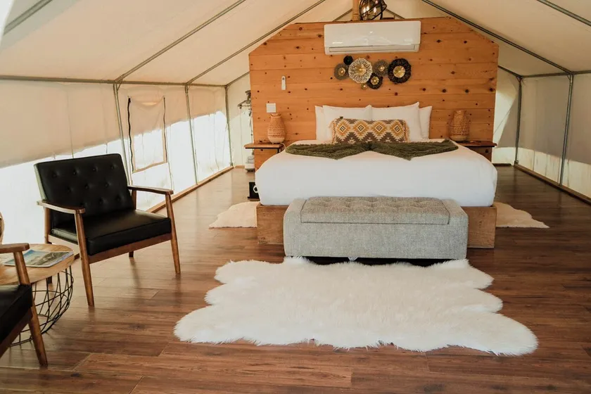 Luxury Glamping Tent with Vineyard Views & Private Bathroom - Image 1