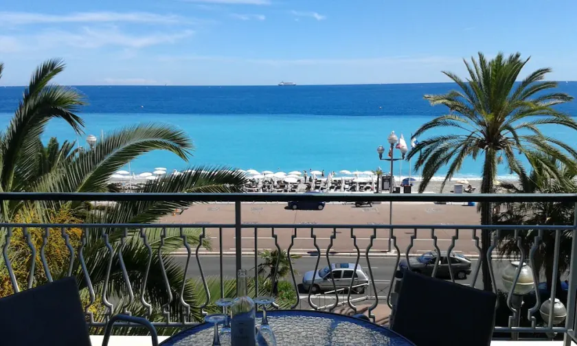 Promenade des Anglais Nice vista panorâmica do mar 2 cama lux cidade apt com varanda - Image 1