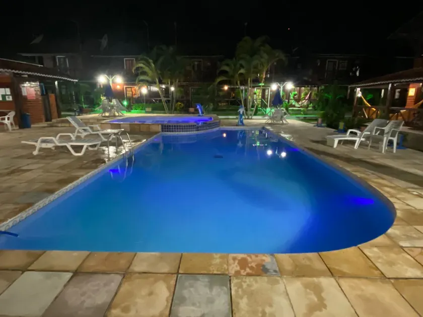 Chalet with heated pool and children's playground. - Image 1