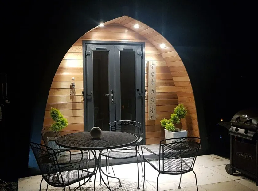 Oriental Garden Pod.  Set in our gorgeous garden of bonsai, pagoda and koi pond. - Image 1