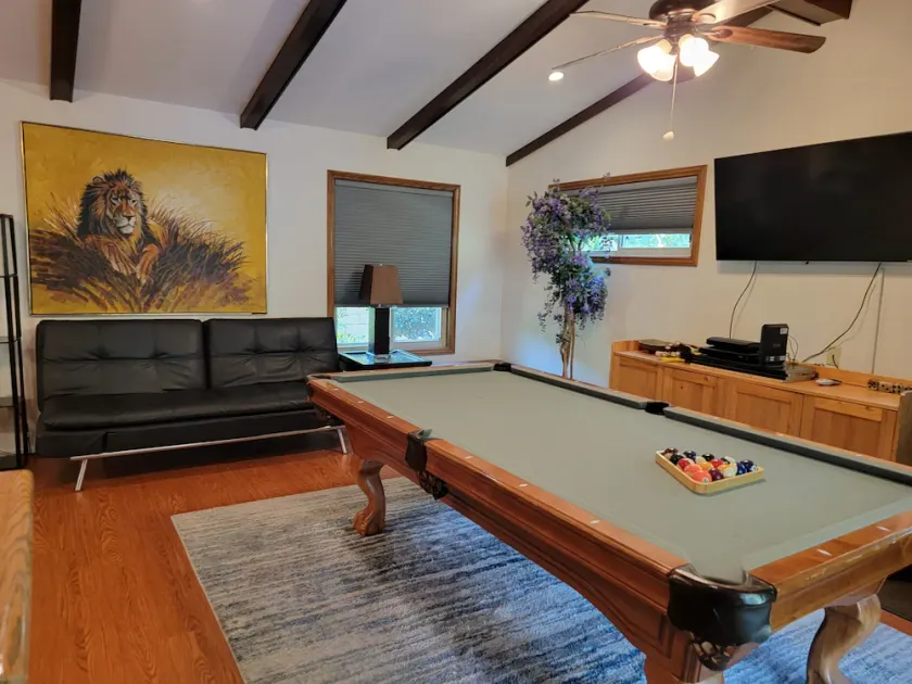 Salle de jeux familiale avec bar, table de billard / fléchettes de ping-pong et plus encore! - Image 1