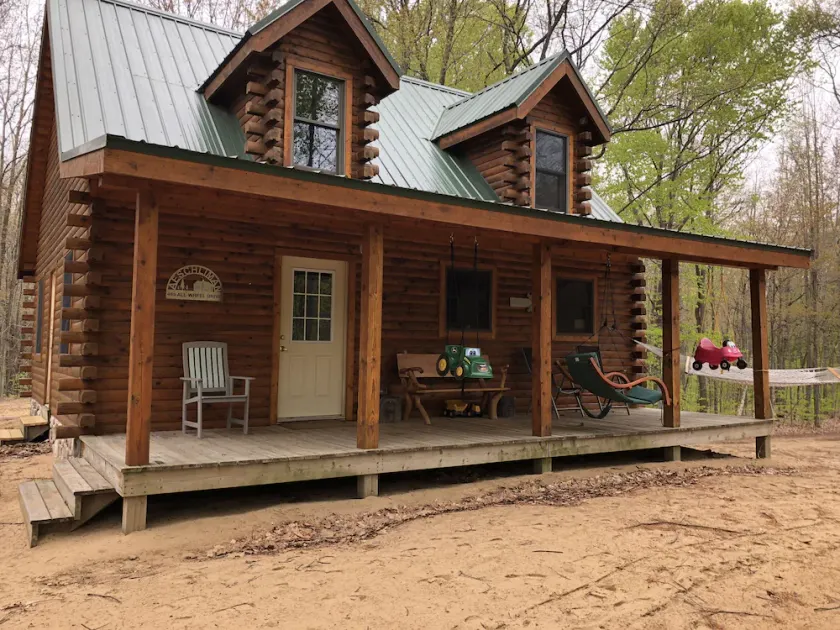 Neue Blockhütte auf 3 Hektar bewaldeten, Außendusche, Lake Michigan, klimatisiert - Image 1