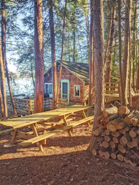 Lakefront cottage with private beach. Canoe, Firepit, Pet Friendly. Family owned - Image 1