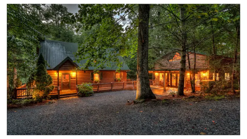 Directly on Big Creek/Hot Tub/Game Room/Outdoor Living Space/ Remote/True Cabin - Image 1
