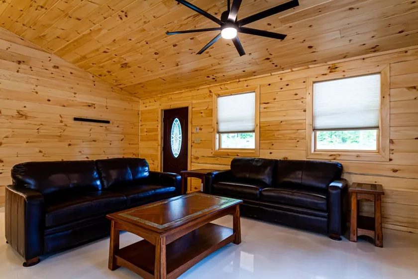 Cayuga Lake Cabins, Smuk Log Cabin Home, Cabin C, brand pit, hund venlig - Image 1