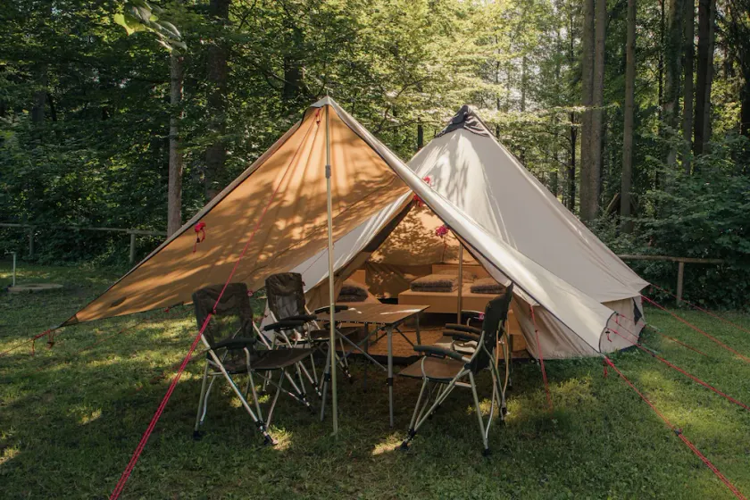 FAMILY BELL fully equipped tent in nature. - Image 1