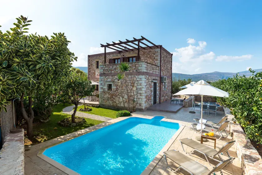 Villa Chryssa, stone villa with private pool in Neo Chorio village, Chania Crete - Image 1