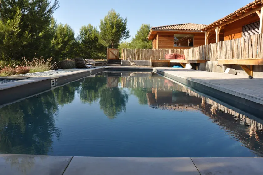 Contemporary wooden villa garden swimming pool terrace nearby. Aix en Provence - Image 1