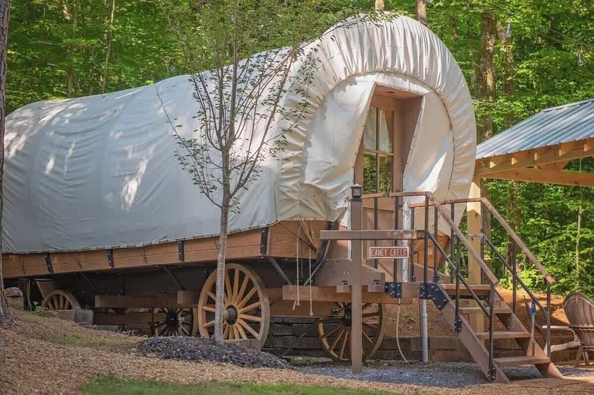Caney Creek Luxury Glamping Wagon Riverside Resort - Image 1
